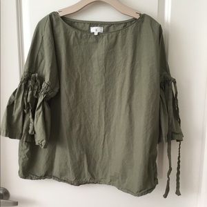 lou and grey blouse xl. hunter green
